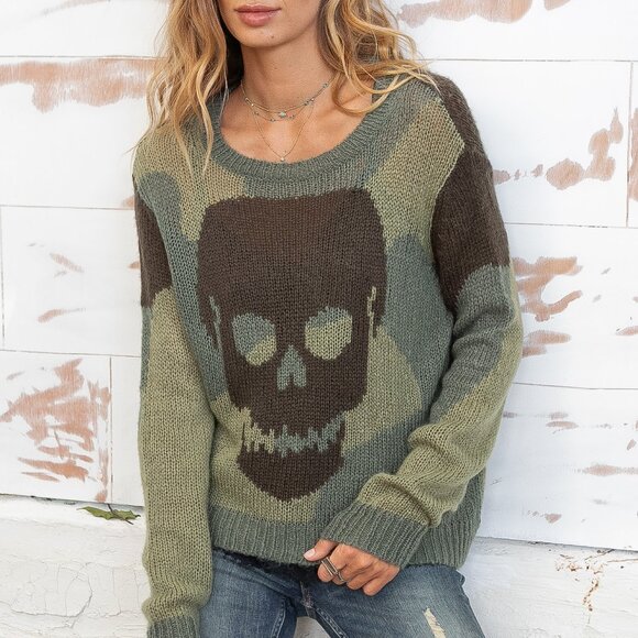 REVERSE CAMO SKULL CREW LIGHTWEIGHT